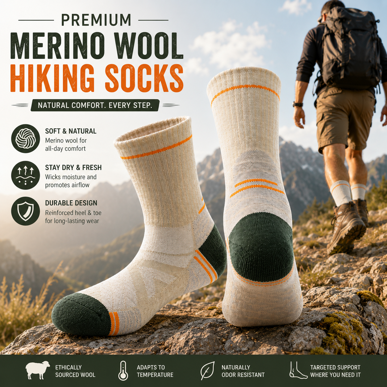 美利奴羊毛与户外袜 — Huakui OEM sock manufacturing